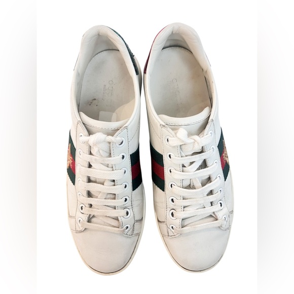 Gucci White Leather r Ace Low Top Sneakers - Picture 11 of 11